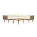 Premium Outdoor Sofa Set with Waterproof Cushions in Beige - Sectional Seating Group with Acacia Wood and Wicker Default -DTYStore