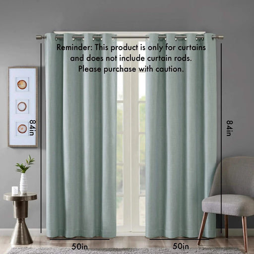 Printed Heathered Blackout Grommet Top Curtain Panel(Only 1 Pc Panel) Default -DTYStore