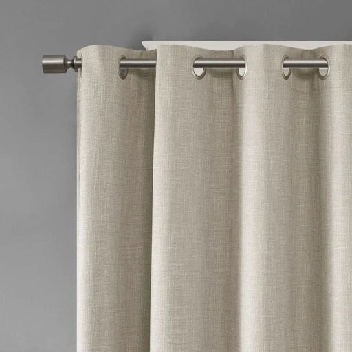 Printed Heathered Blackout Grommet Top Curtain Panel(Only 1 Pc Panel) Default -DTYStore