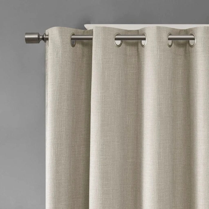 Printed Heathered Blackout Grommet Top Curtain Panel(Only 1 Pc Panel) Default -DTYStore