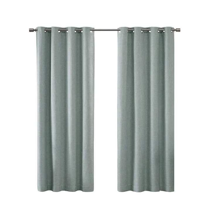 Printed Heathered Blackout Grommet Top Curtain Panel(Only 1 Pc Panel) Default -DTYStore