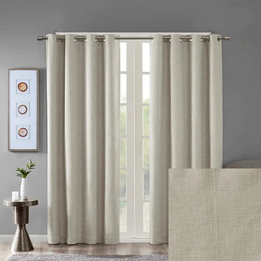 Printed Heathered Blackout Grommet Top Curtain Panel(Only 1 Pc Panel) Default -DTYStore