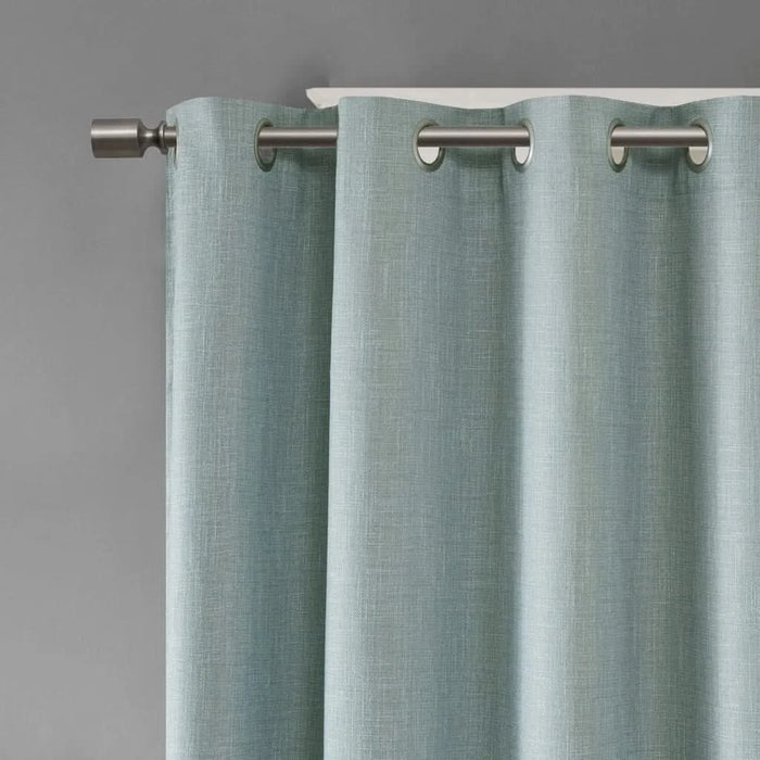 Printed Heathered Blackout Grommet Top Curtain Panel(Only 1 Pc Panel) Default -DTYStore