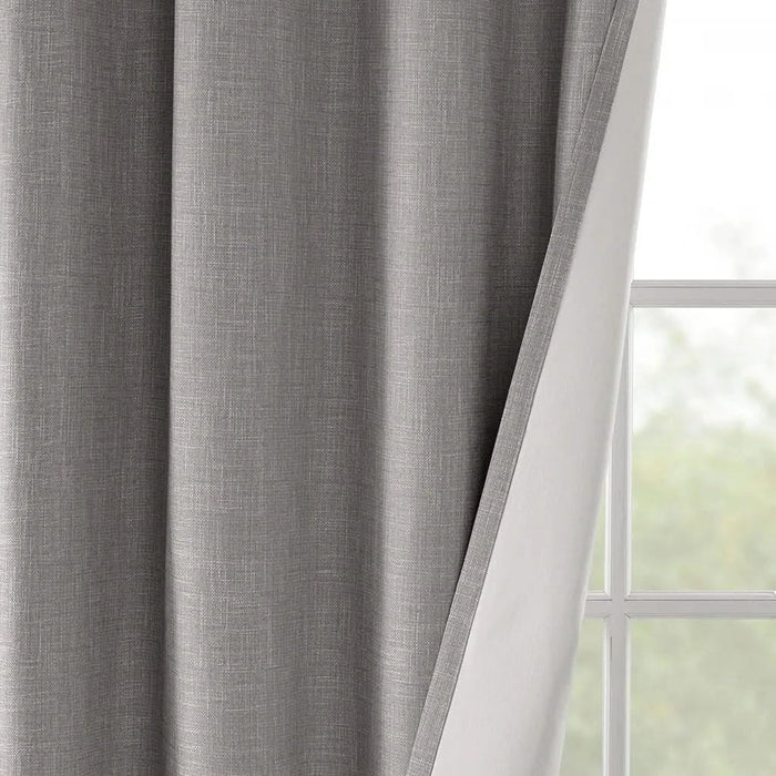 Printed Heathered Blackout Grommet Top Curtain Panel(Only 1 Pc Panel) Default -DTYStore