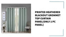 Printed Heathered Blackout Grommet Top Curtain Panel(Only 1 Pc Panel) Default -DTYStore