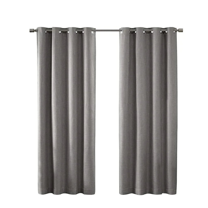 Printed Heathered Blackout Grommet Top Curtain Panel(Only 1 Pc Panel) Default -DTYStore
