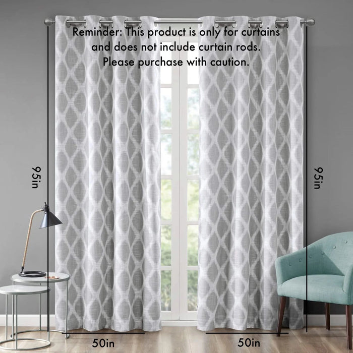 Printed Ikat Blackout Curtain Panel(Only 1 Pc Panel) Default -DTYStore