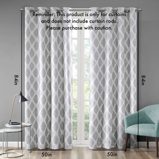 Printed Ikat Blackout Curtain Panel(Only 1 Pc Panel) Default -DTYStore
