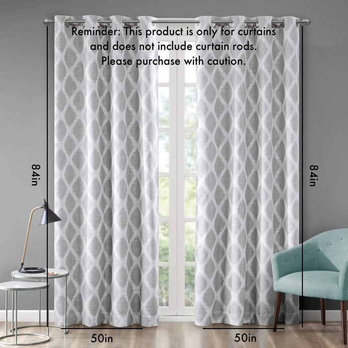 Printed Ikat Blackout Curtain Panel(Only 1 Pc Panel) Default -DTYStore