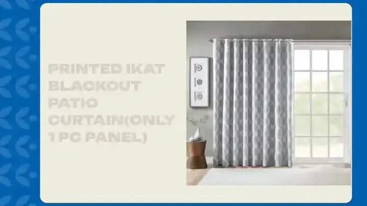 Printed Ikat Blackout Patio Curtain(Only 1 Pc Panel) -DTYStore