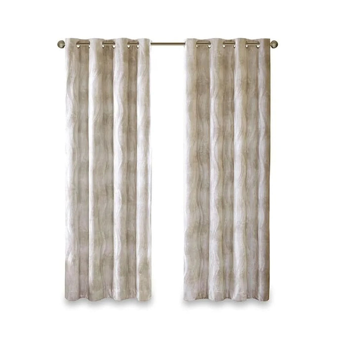 Printed Jacquard Grommet Top Total Blackout Curtain Panel(Only 1 Pc Panel)- DTY Store
