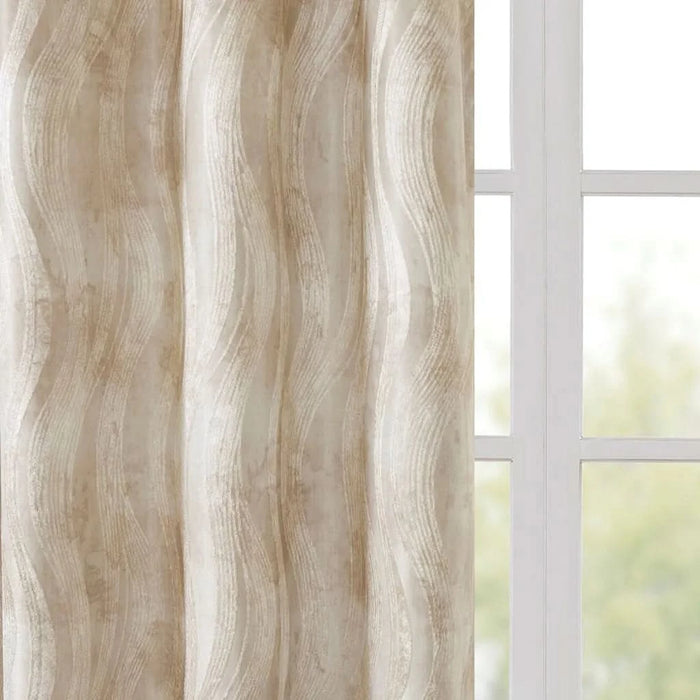 Printed Jacquard Grommet Top Total Blackout Curtain Panel(Only 1 Pc Panel) - DTY Store