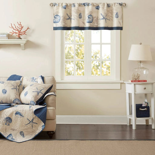 Printed Valance Navy 50x18' Default -DTYStore