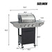Propane Grill 3 Burner Barbecue Grill Stainless Steel Gas Grill with Side Burner, 37,000 BTU Outdoor Cooking, Patio, Garden Barbecue Grill, Black and Silver Default -DTYStore