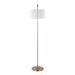 Puck 63.75' Contemporary Metal Floor Lamp in Gold Metal with White Linen Shade from Grandview Gallery by LumiSource Default -DTYStore