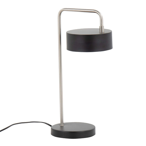 Puck Contemporary Table Lamp in Nickel and Black Metal by LumiSource Default -DTYStore