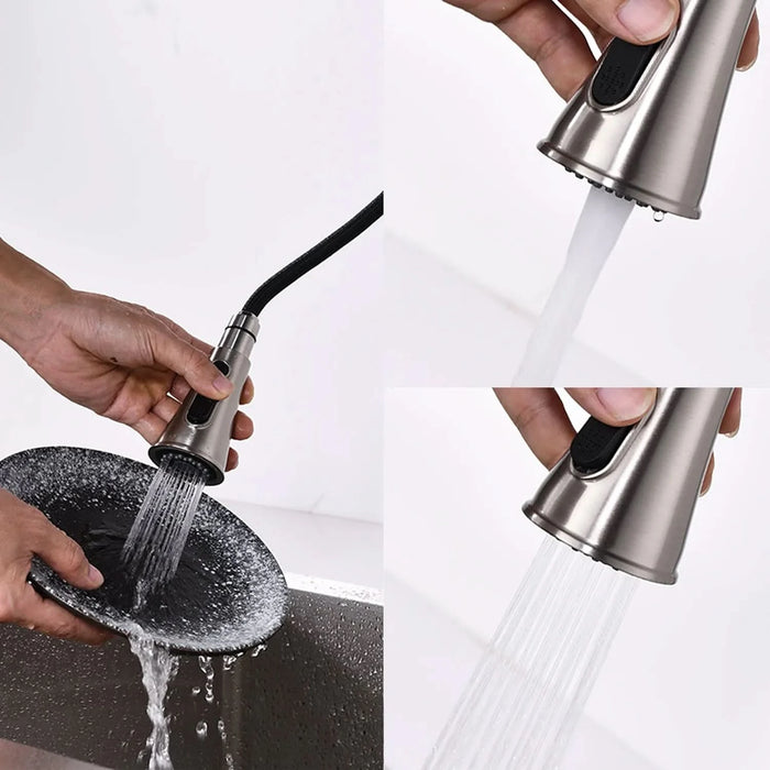 Pull Down Kitchen Faucet with Sprayer Stainless Steel Brushed Nickel - DTY Store