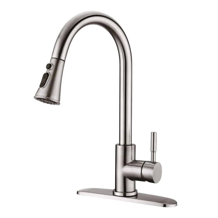 Pull Down Kitchen Faucet with Sprayer Stainless Steel Brushed Nickel - DTY Store
