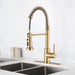 Pull Down Sprayer Spring Kitchen Sink Faucet Brushed Gold - DTY Store
