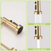 Pull Down Sprayer Spring Kitchen Sink Faucet Brushed Gold- DTY Store