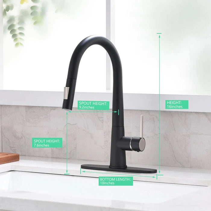Pull Out Kitchen Faucet Black Kitchen Faucet Single Handle Kitchen faucet- DTY Store