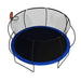 Pumpkin 14 FT Outdoor Trampoline with Basketball Hoop, Enclosure Net, Ladder, Black and Blue, Metal Default -DTYStore