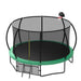 Pumpkin Style 12FT Recreational Kids Trampoline with Safety Enclosure Net & Ladder, Green Steel Frame, 144.09 Inches Default -DTYStore