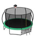 Pumpkin Style 12FT Recreational Kids Trampoline with Safety Enclosure Net & Ladder, Green Steel Frame, 144.09 Inches Default -DTYStore
