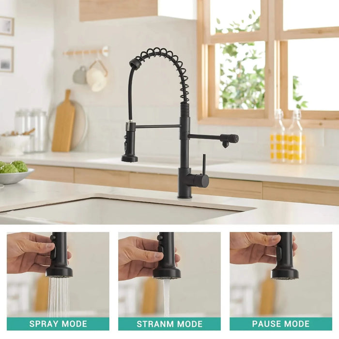 Purifier Kitchen Faucet Drinking Water Faucet, Pull Down Water Filter Kitchen Sink Faucets (Matte Black) Default -DTYStore