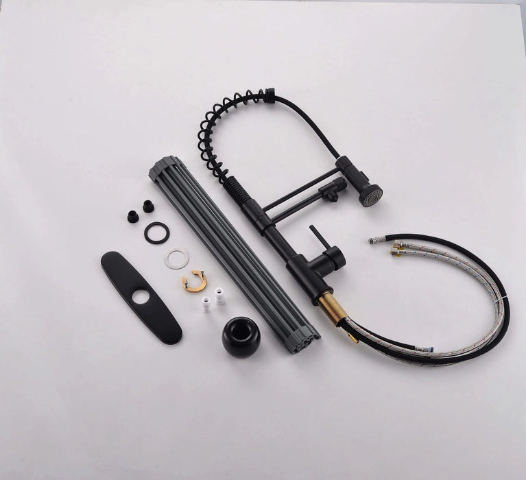 Purifier Kitchen Faucet Drinking Water Faucet With Roll Up Dish Drying Rack, Pull Down Water Filter Kitchen Sink Faucets (Matte Black) Default -DTYStore