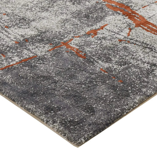 Quarry 5x6.5' Abstract Area Rug, Gray & Orange Polypropylene Default -DTYStore