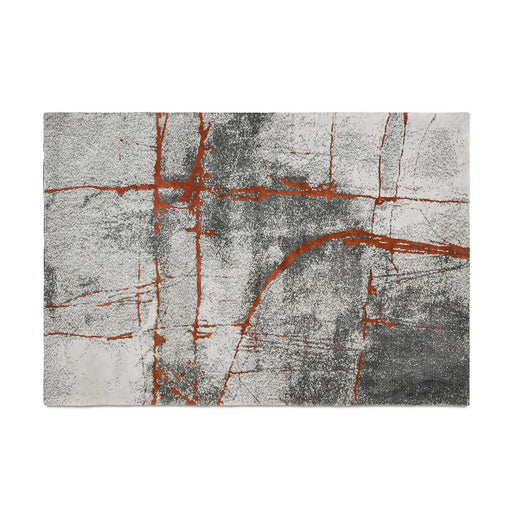 Quarry 5x6.5' Abstract Area Rug, Gray & Orange Polypropylene Default -DTYStore