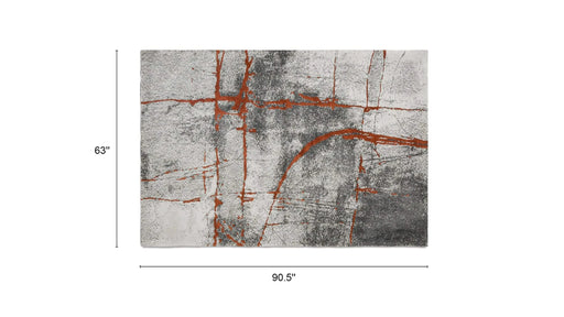 Quarry 5x6.5' Abstract Area Rug, Gray & Orange Polypropylene Default -DTYStore