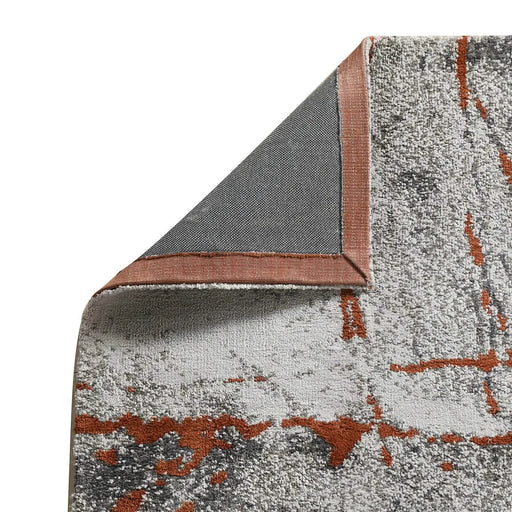 Quarry 5x6.5' Abstract Area Rug, Gray & Orange Polypropylene Default -DTYStore