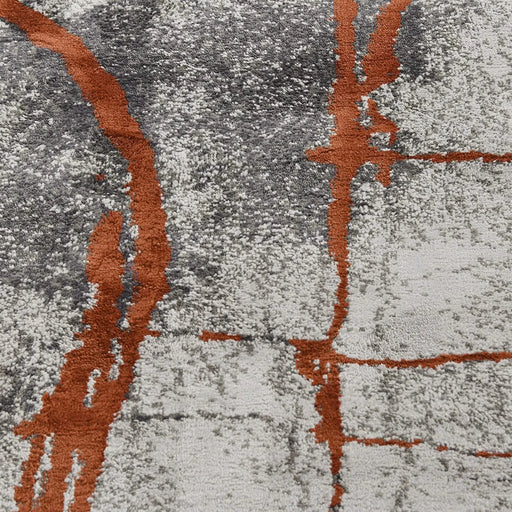 Quarry 5x6.5' Abstract Area Rug, Gray & Orange Polypropylene Default -DTYStore