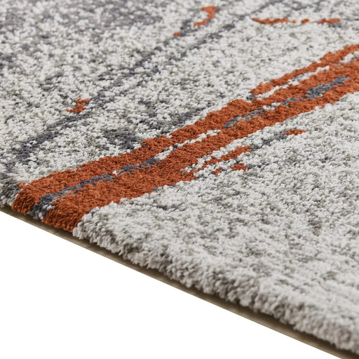 Quarry 5x6.5' Abstract Area Rug, Gray & Orange Polypropylene Default -DTYStore