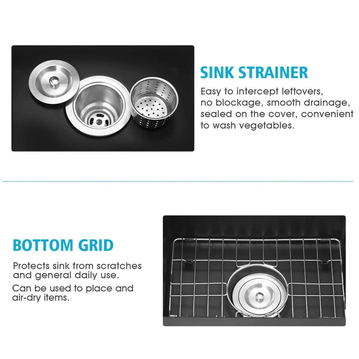 Quartz 13.77' L X 17.71' W Undermount Bar Sink With Basket Strainer - DTY Store