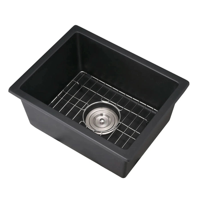 Quartz 13.77' L X 17.71' W Undermount Bar Sink With Basket Strainer - DTY Store