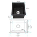 Quartz 13.77' L X 17.71' W Undermount Bar Sink With Basket Strainer - DTY Store