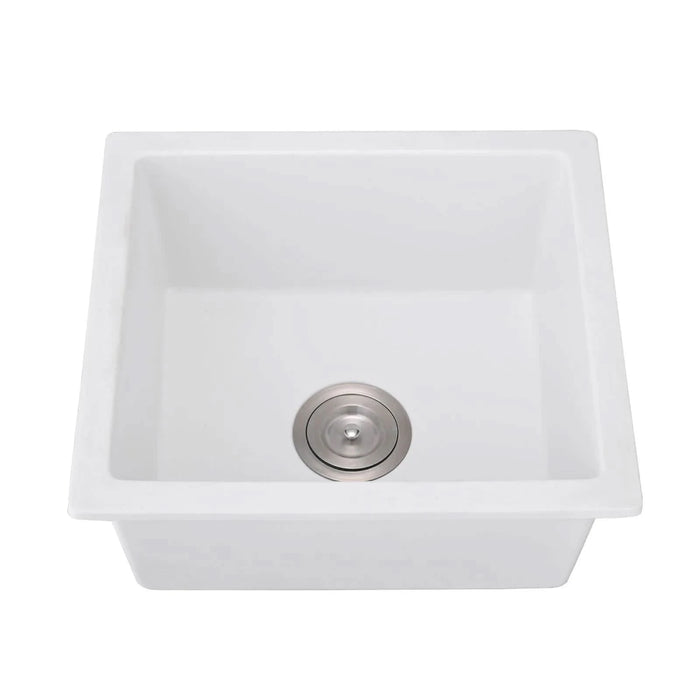 Quartz 18' L X 16' W Undermount Bar Sink With Grid And Strainer    DTYStore
