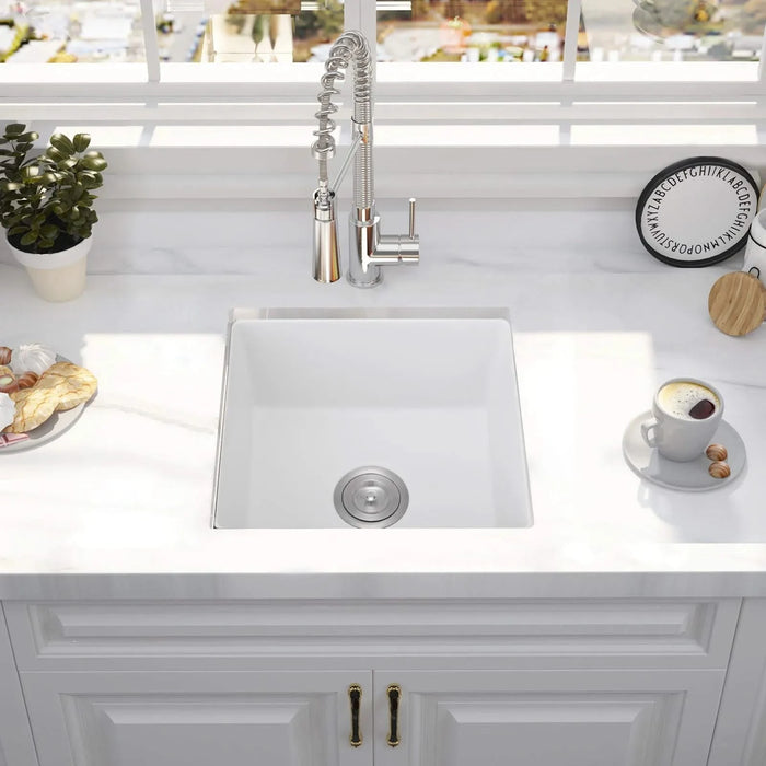 Quartz 18' L X 16' W Undermount Bar Sink With Grid And Strainer Default -DTYStore