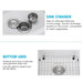 Quartz 18' L X 16' W Undermount Bar Sink With Grid And Strainer- DTY Store