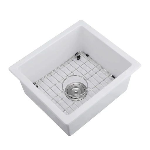 Quartz 18' L X 16' W Undermount Bar Sink With Grid And Strainer Default -DTYStore