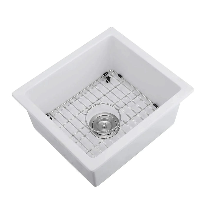 Quartz 18' L X 16' W Undermount Bar Sink With Grid And Strainer Default -DTYStore