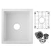 Quartz 18' L X 16' W Undermount Bar Sink With Grid And Strainer- DTY Store