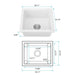 Quartz 18' L X 16' W Undermount Bar Sink With Grid And Strainer - DTY Store
