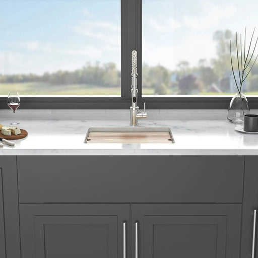 Quartz Granite Composite Workstation Undermount Kitchen Sink 21x18' White Default -DTYStore