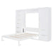 Queen Size Murphy Bed Wall Bed with Closet ,Drawers and Shelves,White Default -DTYStore