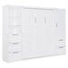Queen Size Murphy Bed Wall Bed with Closet ,Drawers and Shelves,White Default -DTYStore