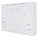 Queen Size Murphy Bed Wall Bed with Closet ,Drawers and Shelves,White Default -DTYStore